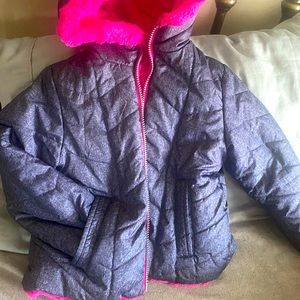 Fuchsia pink & Blue wind/winter jacket.
